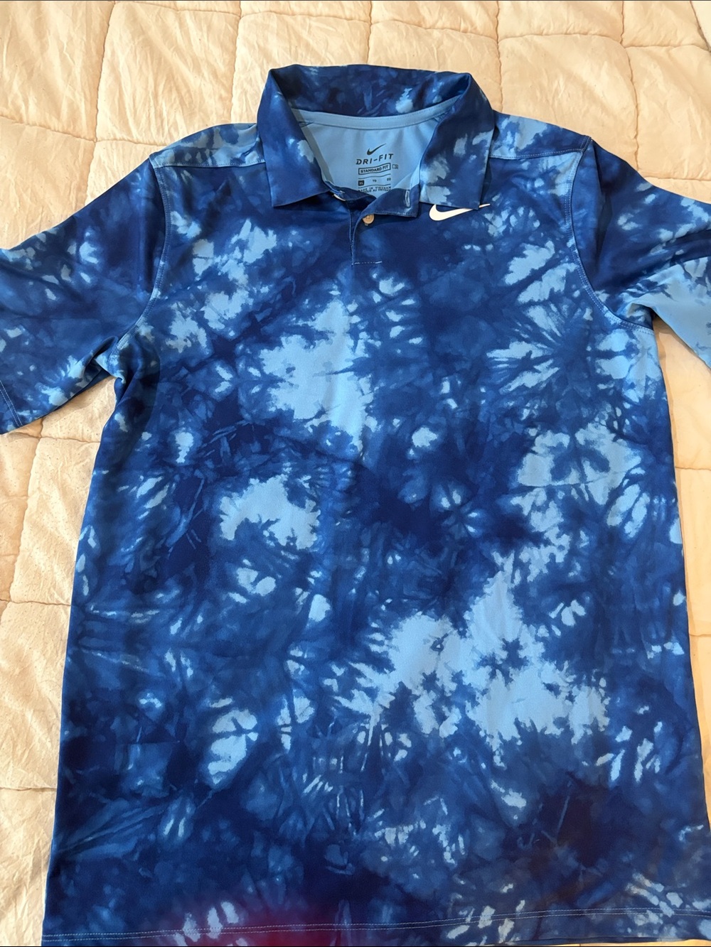 Nike Blue Tie-Dye Dri-FIT Polo